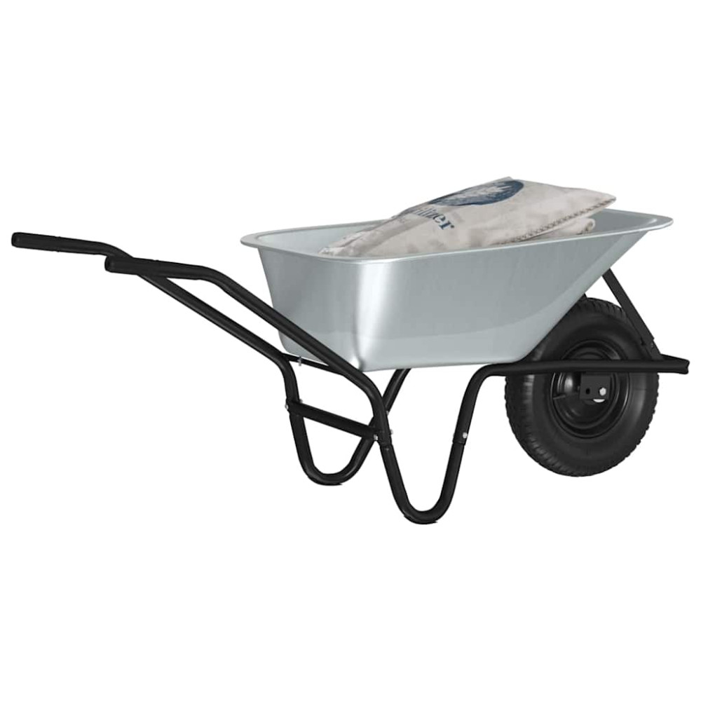 Produktbild för Vagn Silver och svart 141 x 60 x 57 cm Stål