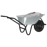 Produktbild för Vagn Silver och svart 141 x 60 x 57 cm Stål