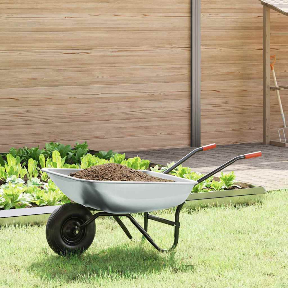 Produktbild för Vagn Silver och svart 133 x 62,5 x 58 cm Stål