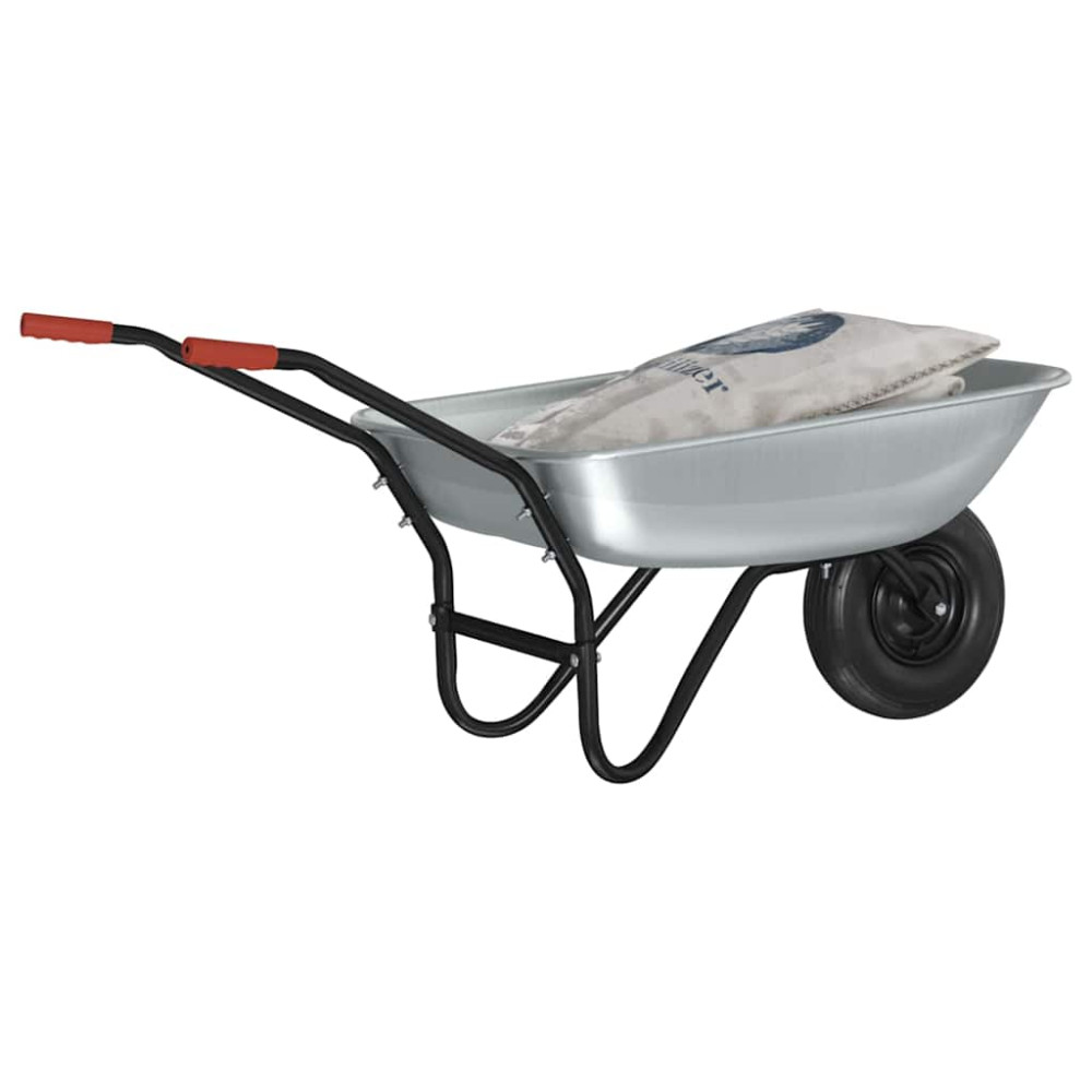 Produktbild för Vagn Silver och svart 133 x 62,5 x 58 cm Stål