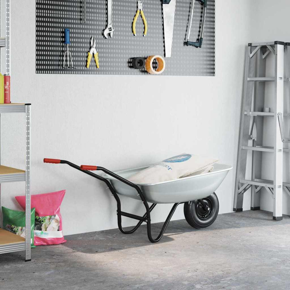 Produktbild för Vagn Silver och svart 133 x 62,5 x 58 cm Stål