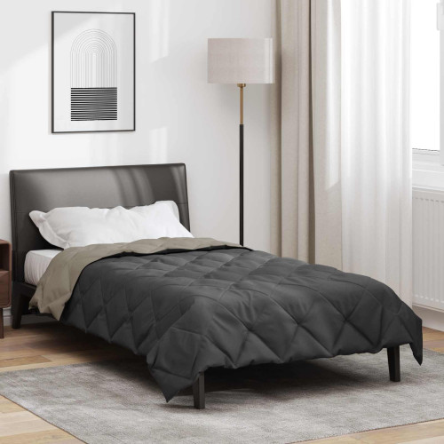vidaXL Full Års-Duvet Ljusgrå och antracit 155 x 220 cm Mikrofiber