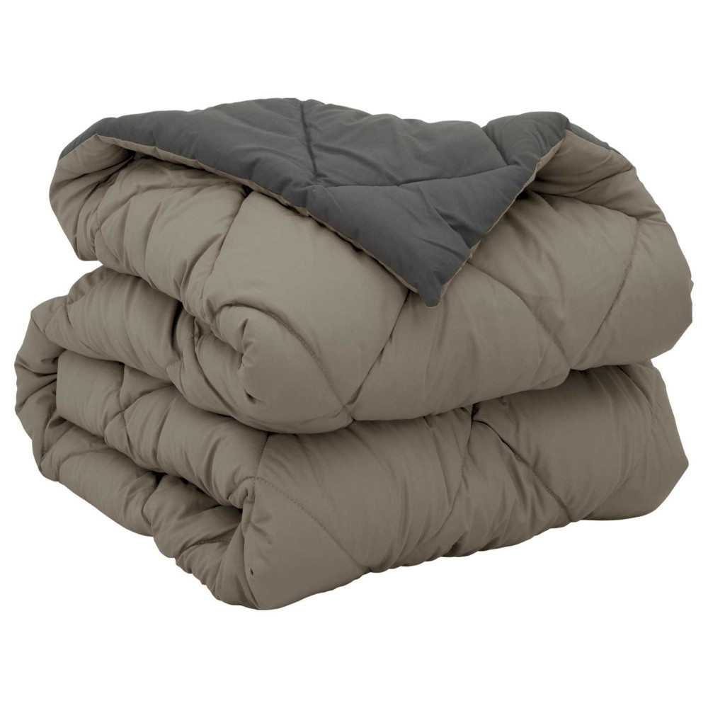 Produktbild för Full Års-Duvet Ljusgrå och antracit 155 x 220 cm Mikrofiber