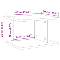 Produktbild för Sängbord Vit 40 x 30 x 25 cm Konstruerat trä