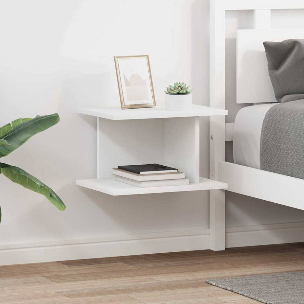 Produktbild för Sängbord 2 pcs Vit 40 x 30 x 25 cm Konstruerat trä