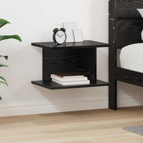 vidaXL Sängbord Svart Ek 40 x 30 x 25 cm Konstruerat trä