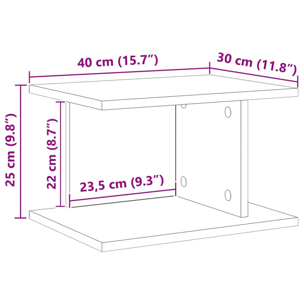 Produktbild för Sängbord Svart Ek 40 x 30 x 25 cm Konstruerat trä