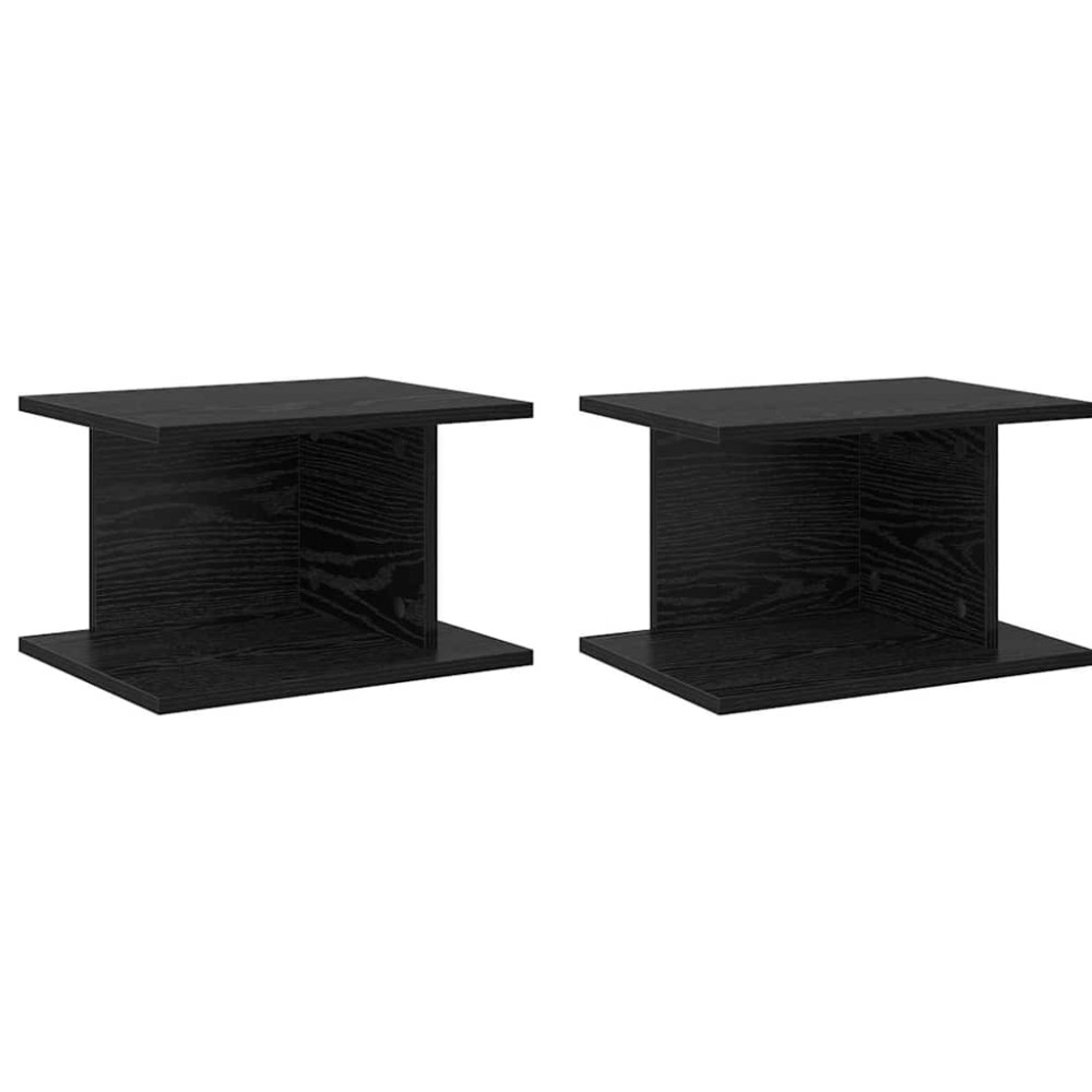 Produktbild för Sängbord 2 pcs Svart Ek 40 x 30 x 25 cm Konstruerat trä
