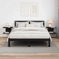Produktbild för Sängbord 2 pcs Svart Ek 40 x 30 x 25 cm Konstruerat trä
