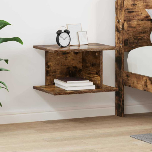 vidaXL Sängbord Rökt ek 40 x 30 x 25 cm Konstruerat trä