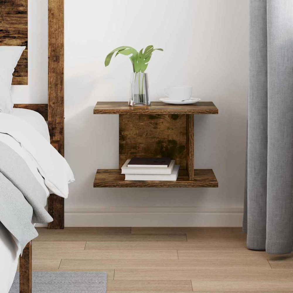 Produktbild för Sängbord Rökt ek 40 x 30 x 25 cm Konstruerat trä