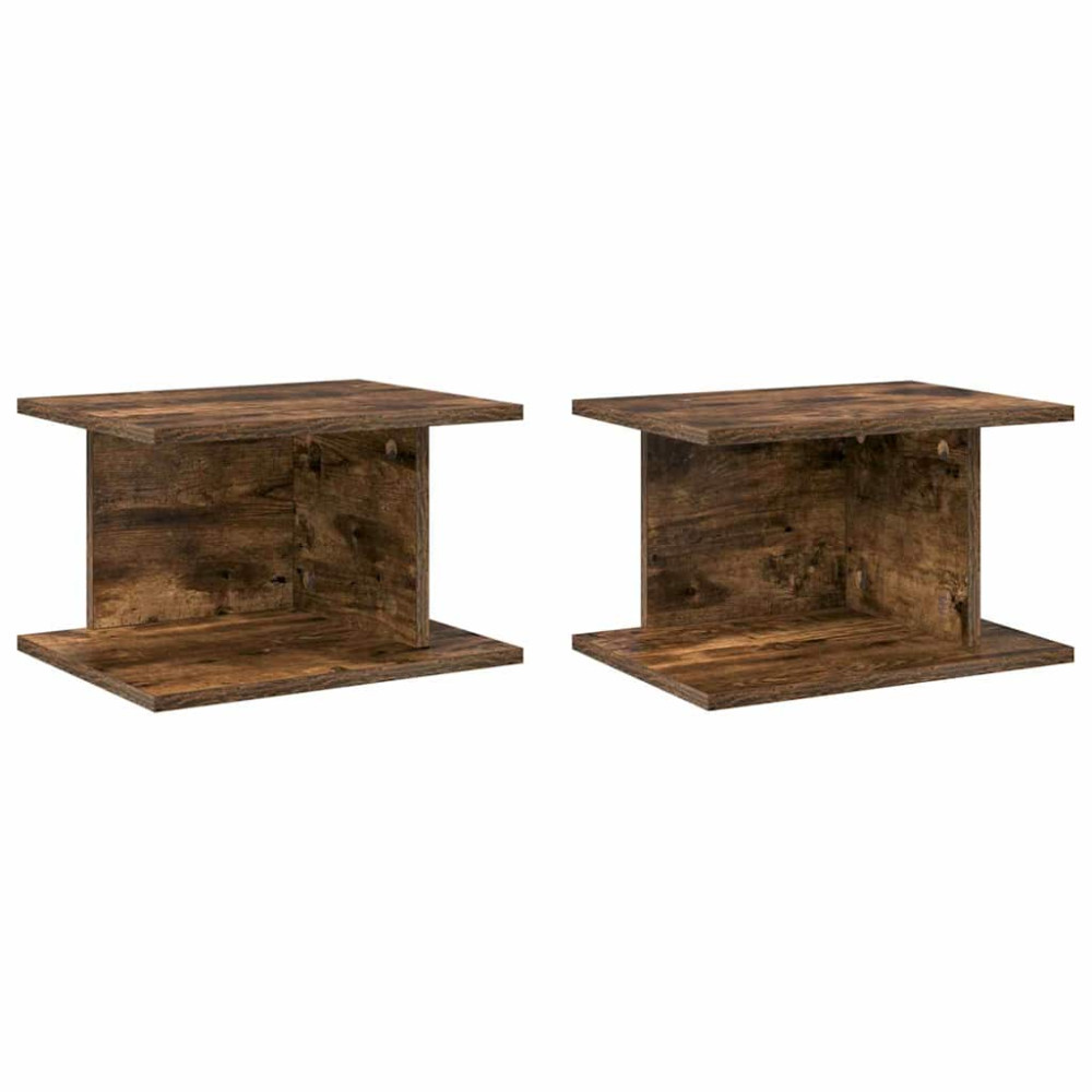 Produktbild för Sängbord 2 pcs Rökt ek 40 x 30 x 25 cm Konstruerat trä