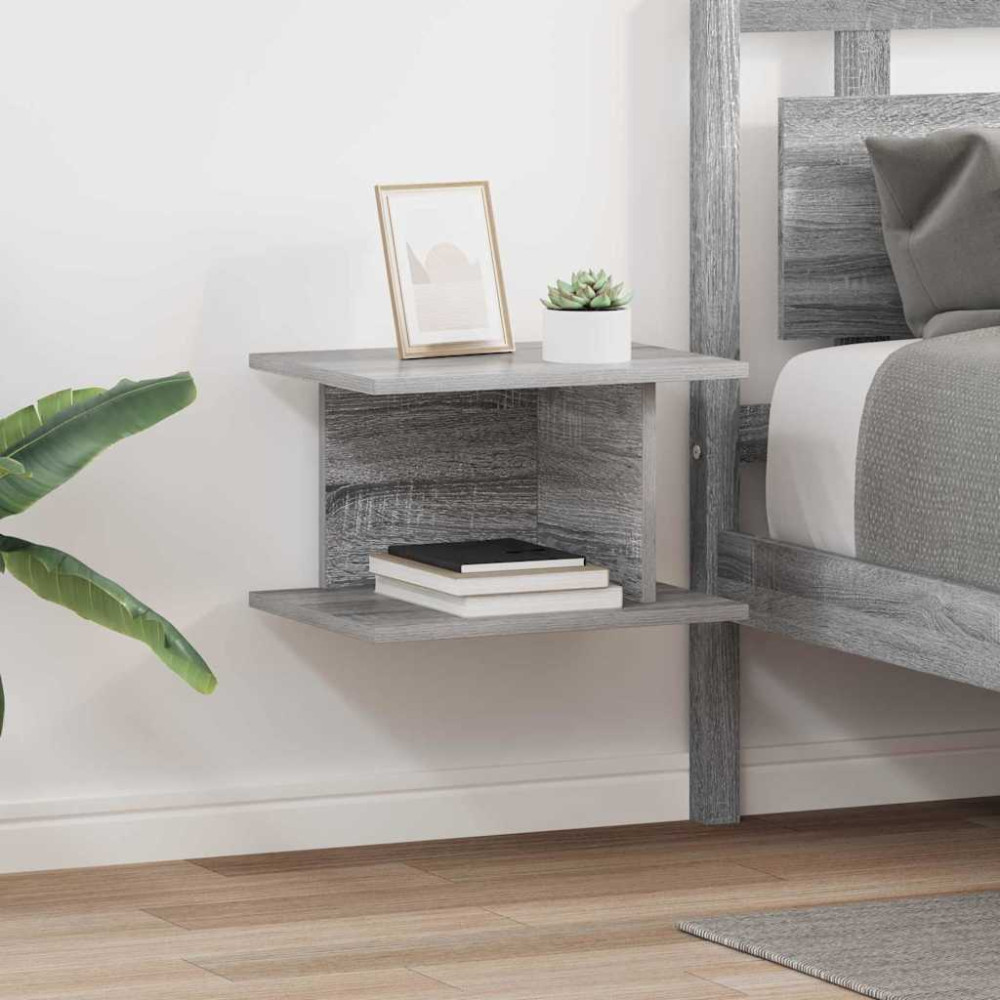 Produktbild för Sängbord 2 pcs Grå Sonoma 40 x 30 x 25 cm Konstruerat trä
