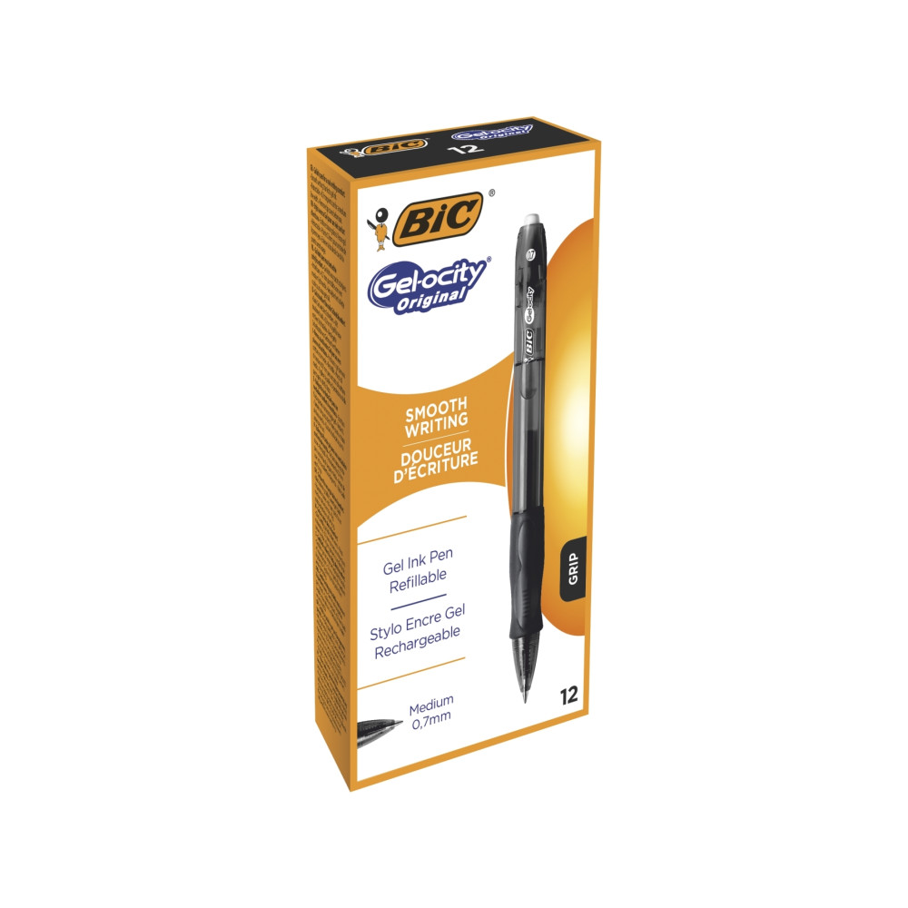 Produktbild för BIC VELOCITY - rollerball-penna - svart (paket om 12)