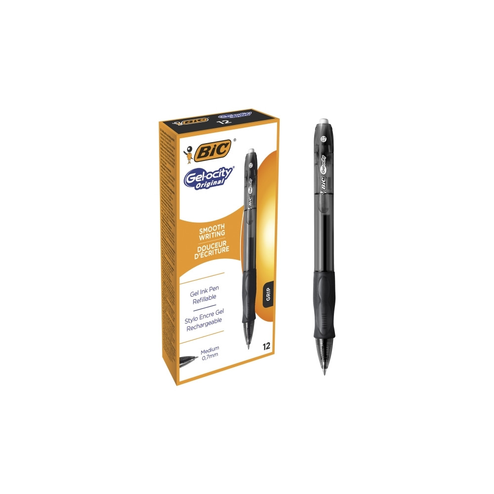 Produktbild för BIC VELOCITY - rollerball-penna - svart (paket om 12)