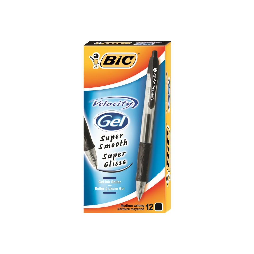 Produktbild för BIC VELOCITY - rollerball-penna - svart (paket om 12)