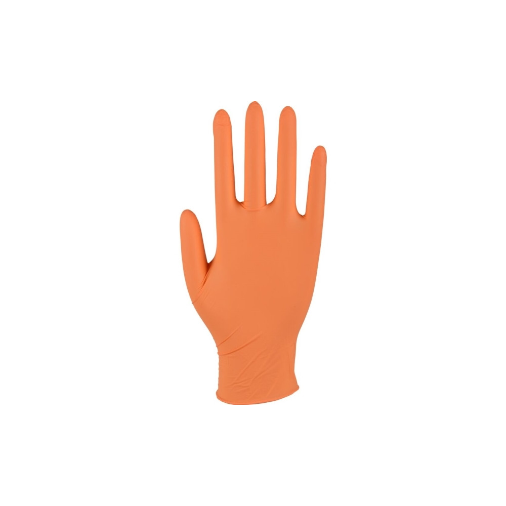 Produktbild för Abena - handskar - small - nitrilgummi - orange (paket om 100)