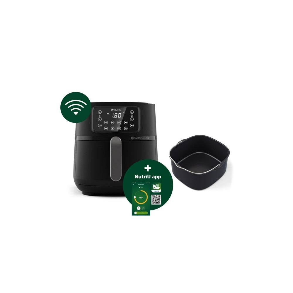 Produktbild för Philips 5000 Series HD9285 XXL Connected - varmluftsfritös - mörkt silver/svart