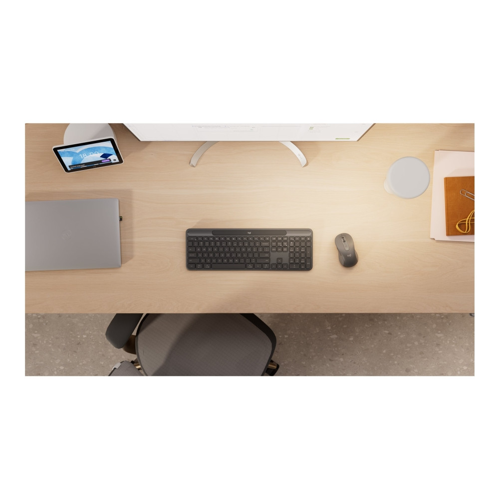 Produktbild för Logitech Signature Slim Solar+ K980 for Business - tangentbord full size - QWERTY - USA, internationellt - grafit Inmatningsenhet