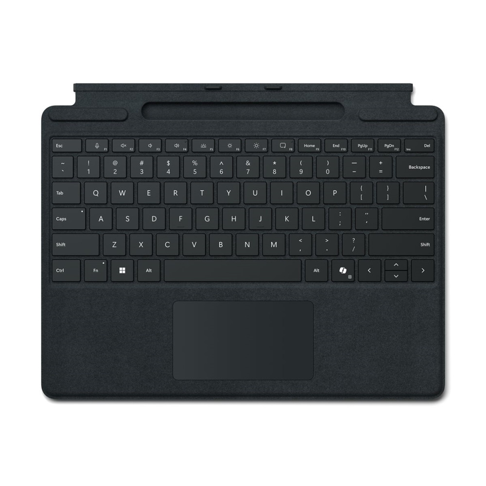 Produktbild för Microsoft Surface Pro Keyboard - tangentbord - med pekdyna, accelerometer, Förvarings- och laddningsfack för Surface Slim Pen 2 - QWERTY - spansk - svart Inmatningsenhet