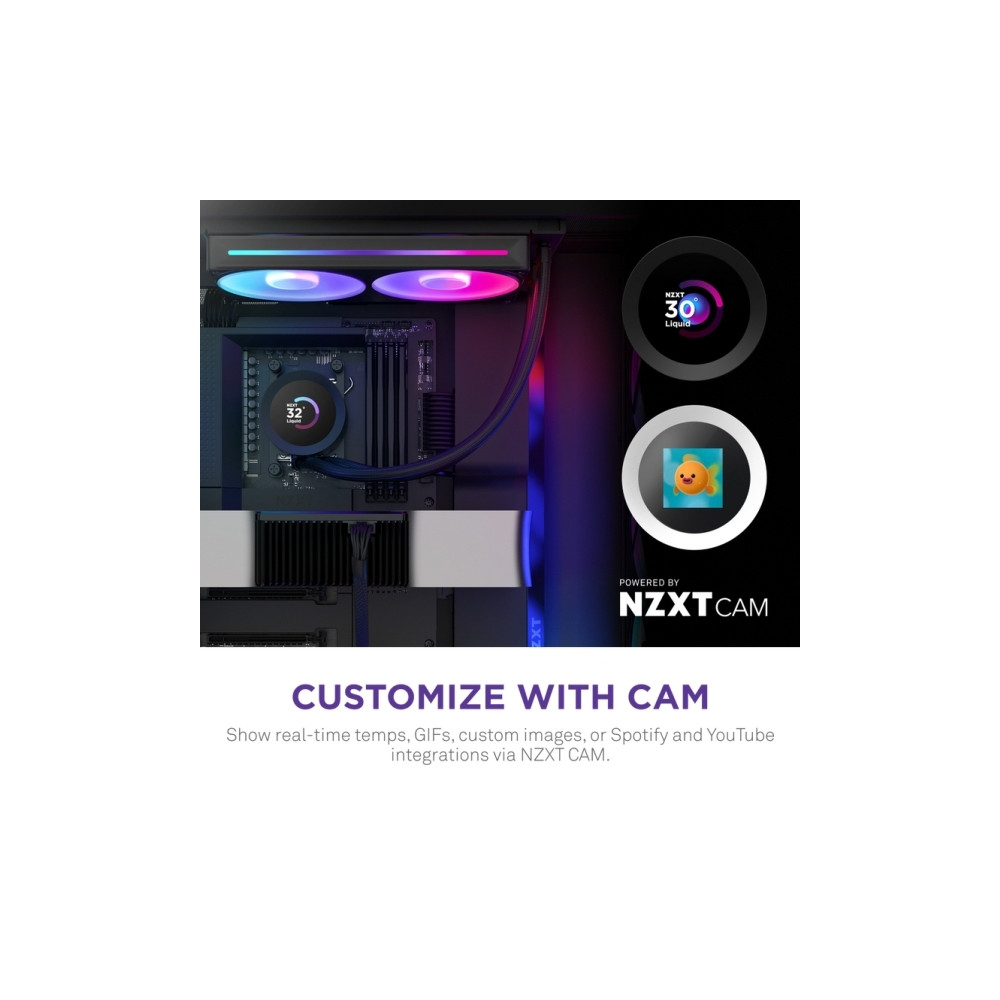 Produktbild för NZXT Kraken Plus RGB 240, Allt-i-ett vätskekylare, 12 cm, Sv...