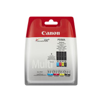 Produktbild för Canon CLI-551 C/M/Y/BK Multipack - 4-pack - svart, cyan, magenta, gul - original - bläcktank