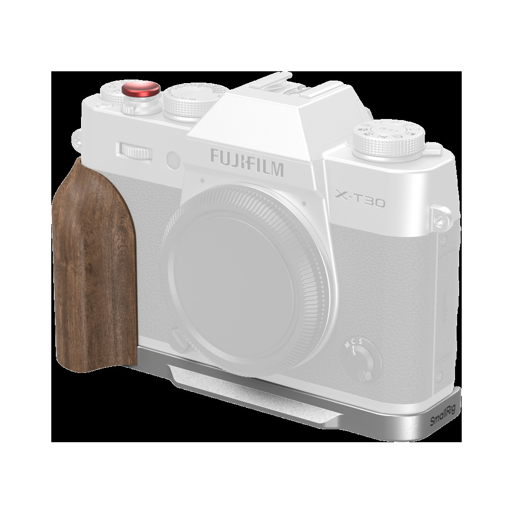 Produktbild för SmallRig 5667 L-Shaped Mount Plate with Wooden Handle for FUJIFILM T30 / T30 II / X-T30 III Silver