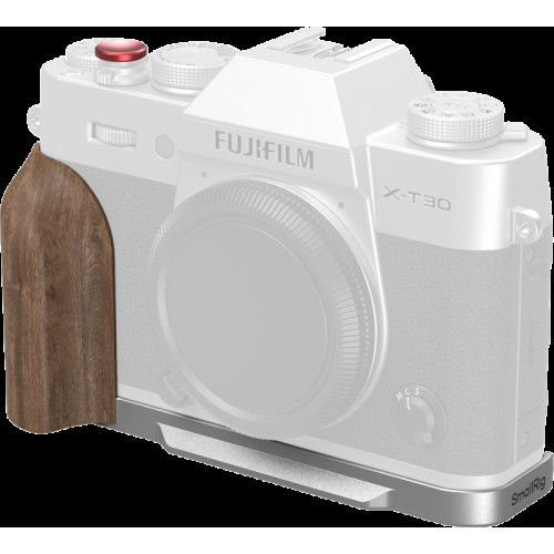 SMALLRIG SmallRig 5667 L-Shaped Mount Plate with Wooden Handle for FUJIFILM T30 / T30 II / X-T30 III Silver