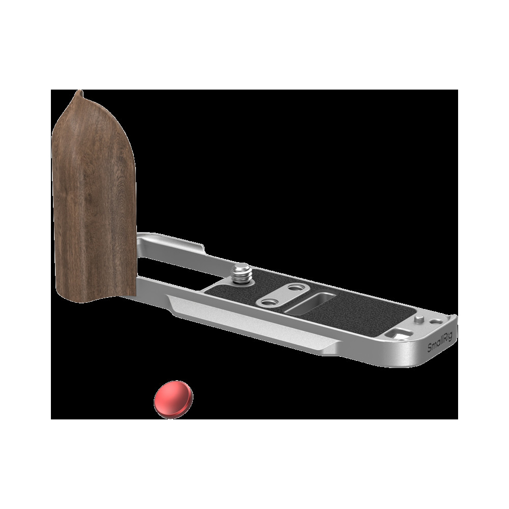 Produktbild för SmallRig 5667 L-Shaped Mount Plate with Wooden Handle for FUJIFILM T30 / T30 II / X-T30 III Silver