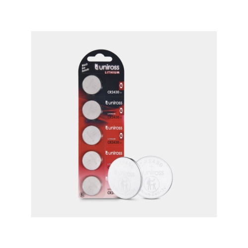 Uniross Batteries Uniross U5CR2430, Engångsbatteri, CR2430, Litium, 3 V, 5 sty...
