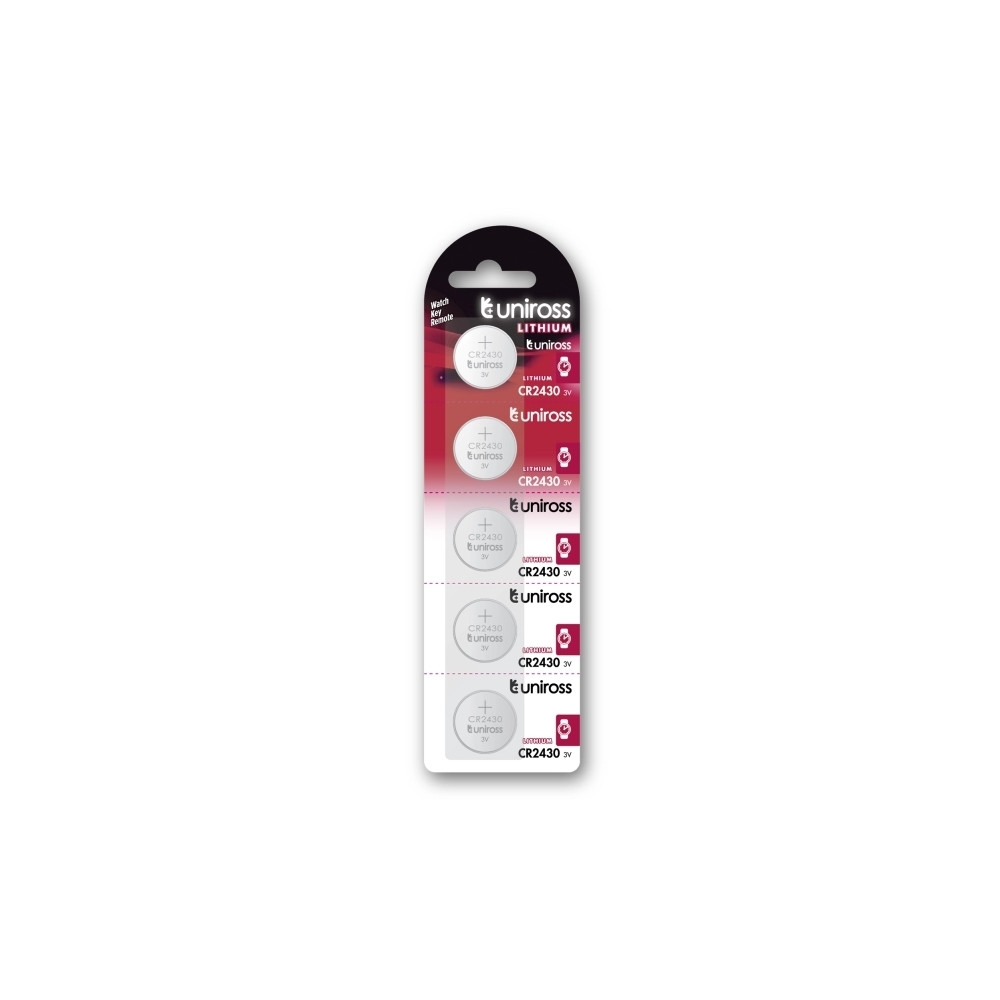 Produktbild för Uniross U5CR2430, Engångsbatteri, CR2430, Litium, 3 V, 5 sty...