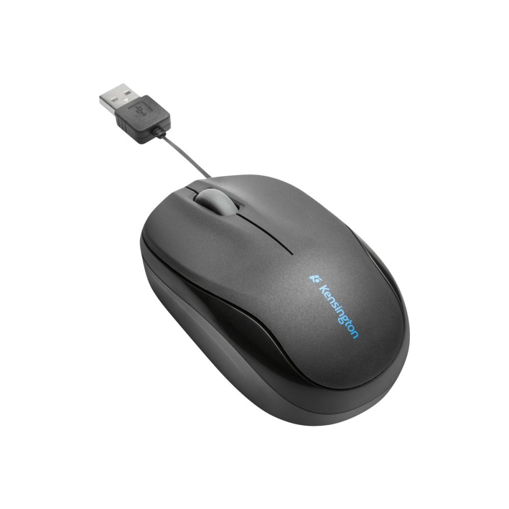 Produktbild för Kensington Pro Fit Retractable Mobile - mus - USB - svart