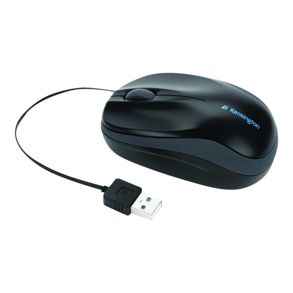 Produktbild för Kensington Pro Fit Retractable Mobile - mus - USB - svart