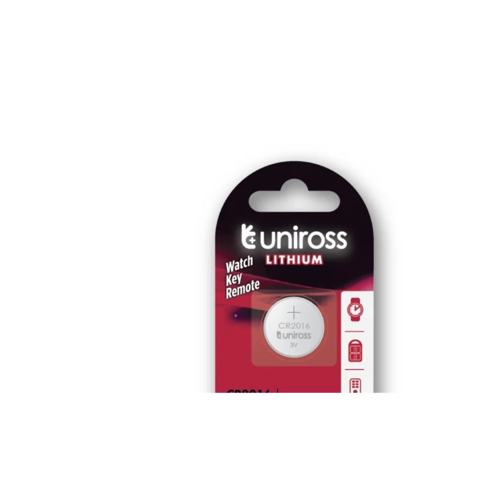 Produktbild för Uniross U1CR2016, Engångsbatteri, CR2016, Litium, 3 V, 1 sty...