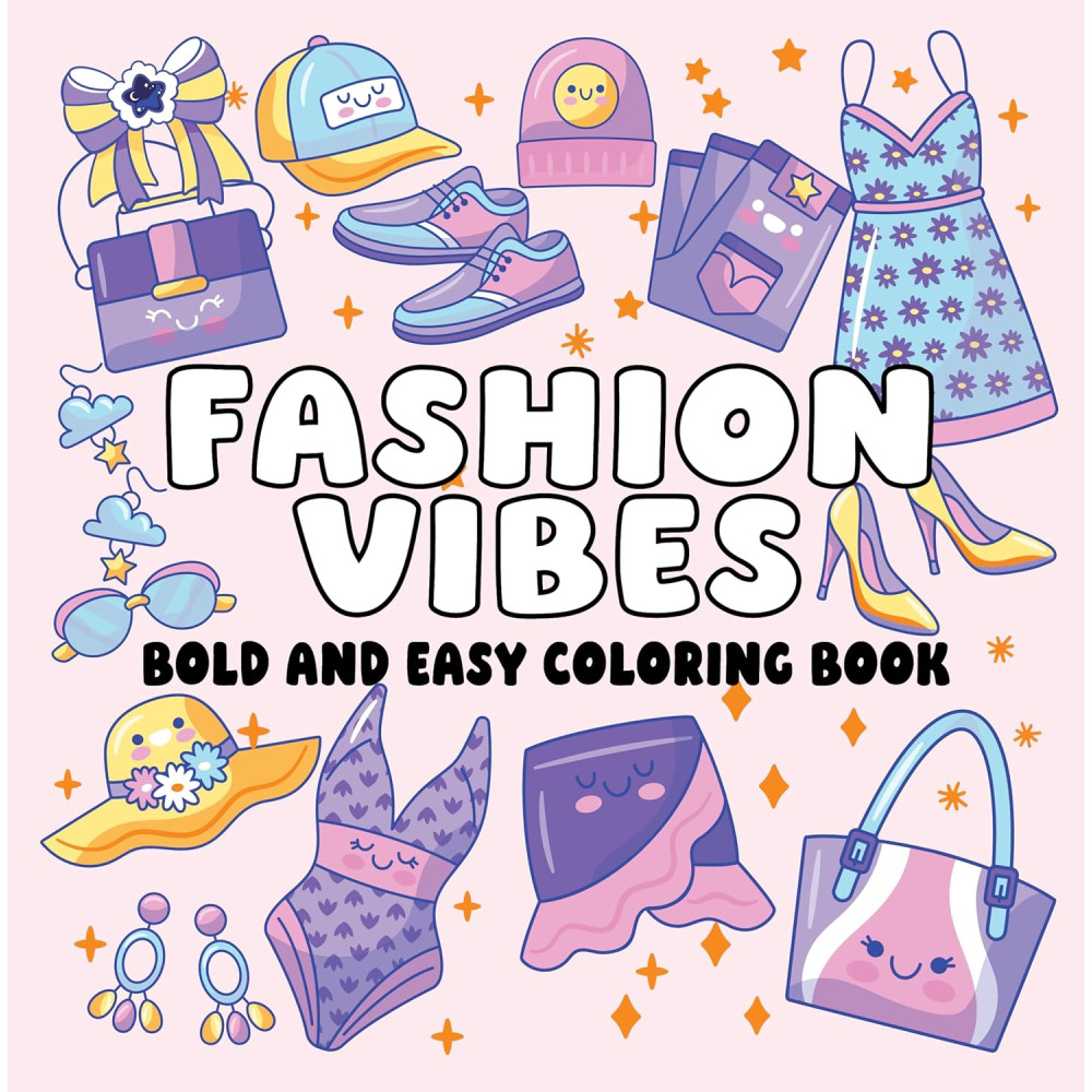 Produktbild för Fashion Vibes Bold and Easy Coloring Book (häftad, eng)
