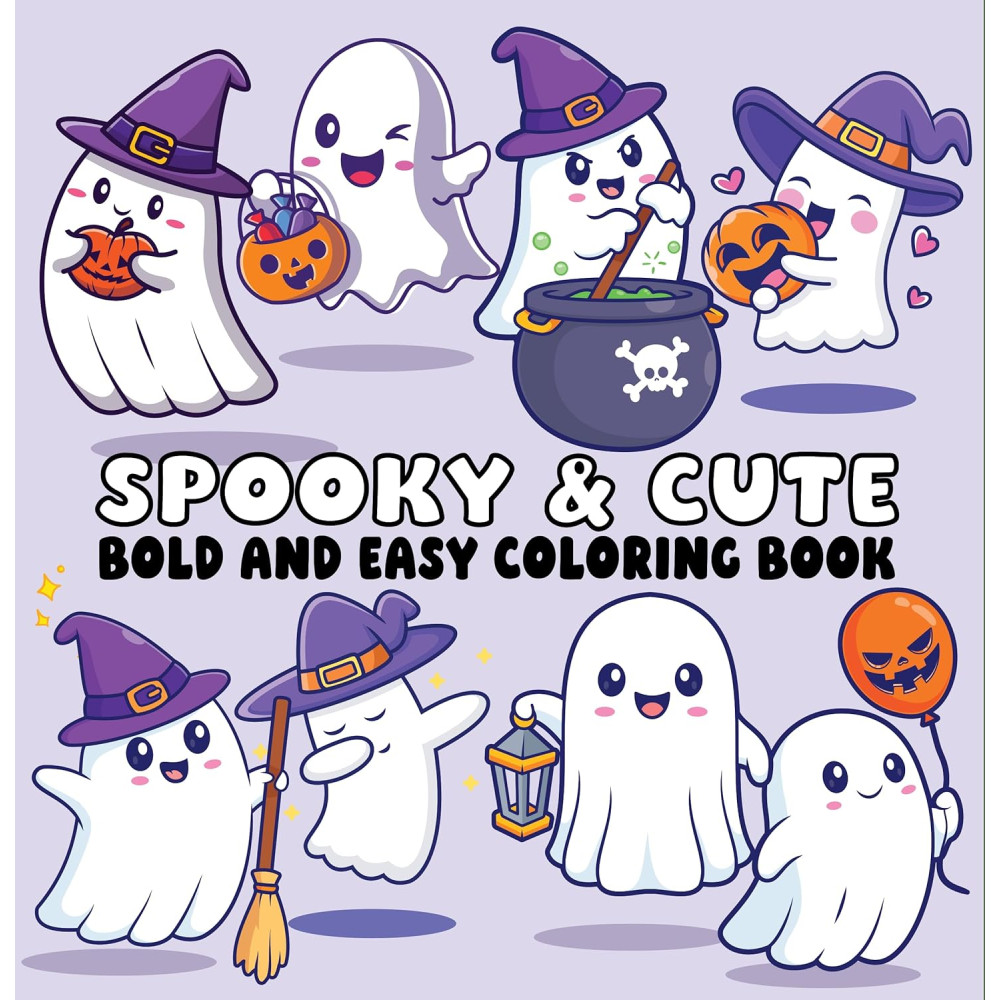 Produktbild för Spooky & Cute Bold and Easy Coloring Book (häftad, eng)