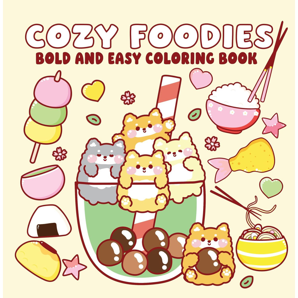 Produktbild för Cozy Foodies Bold and Easy Coloring Book (häftad, eng)