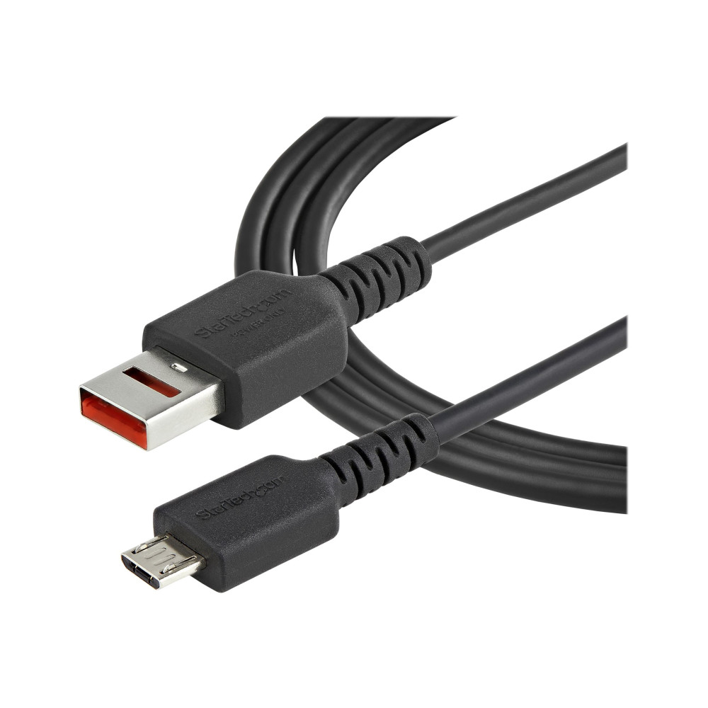 Produktbild för StarTech.com Säker laddningskabel på 1 m - USB-A till Micro USB-B-datablockerarkabel för endast laddning - Laddningskabel utan data för telefon/surfplatta - Datablockerande USB-kabeladapter - USB-kabel - USB (endast ström) till Mikro-USB typ B (endast str