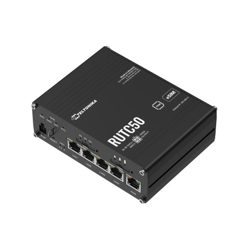 Teltonika RUTC50 - trådlös router - WWAN - Wi-Fi 6 - 3G, 4G, 5G - DIN-skenmonterbar, väggmonterbar, bordsmonterbar - Övrigt inom nätverksprodukter