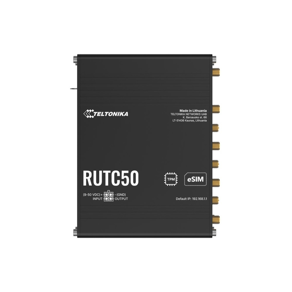 Produktbild för Teltonika RUTC50 - trådlös router - WWAN - Wi-Fi 6 - 3G, 4G, 5G - DIN-skenmonterbar, väggmonterbar, bordsmonterbar