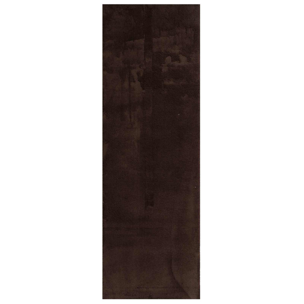 Produktbild för Mellanhög mjuk och tvättbar matta HUARTE Brun 250 x 80 cm