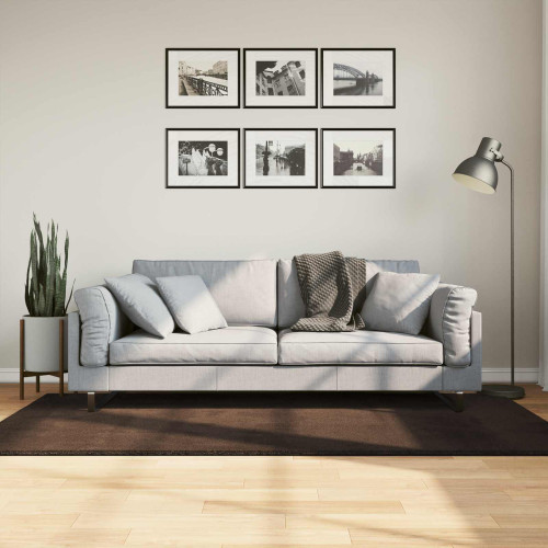 vidaXL Mellanhög mjuk och tvättbar matta HUARTE Brun 200 x 100 cm