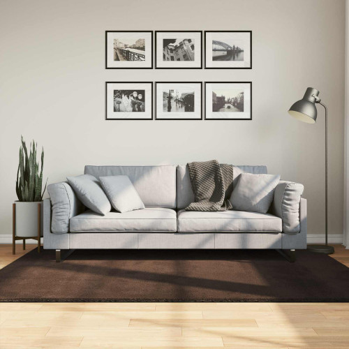 vidaXL Mellanhög mjuk och tvättbar matta HUARTE Brun 200 x 140 cm