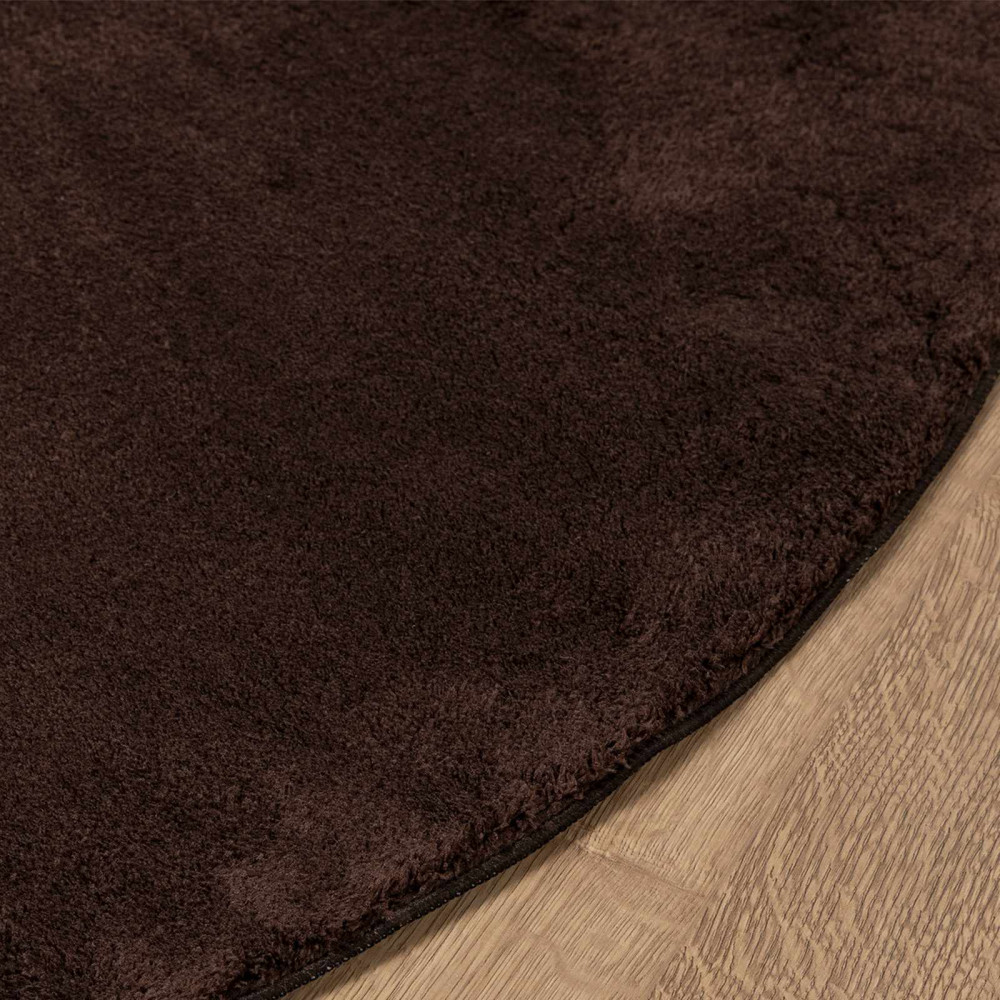 Produktbild för Mellanhög mjuk och tvättbar matta HUARTE Brun Ø 80 CM Polyester