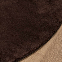 Produktbild för Mellanhög mjuk och tvättbar matta HUARTE Brun Ø 80 CM Polyester
