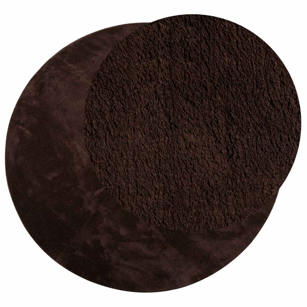 Produktbild för Mellanhög mjuk och tvättbar matta HUARTE Brun Ø 120 CM