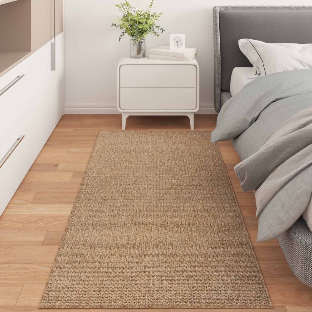 Produktbild för Områdesmattor Rektangulär AGIRA Naturfärg 150 x 80 cm Polyester