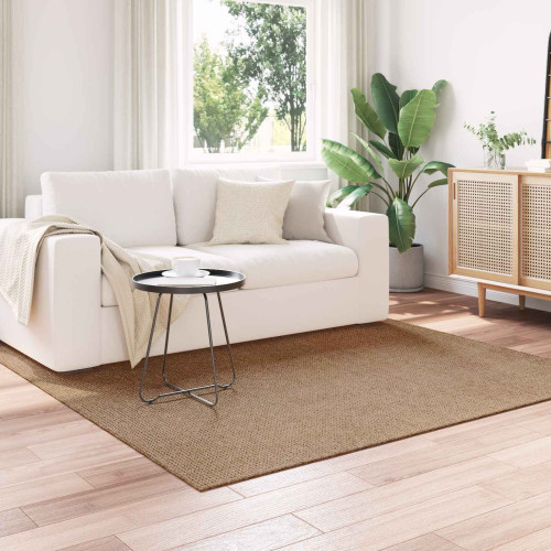 vidaXL Områdesmattor Fyrkantig AGIRA Naturfärg 120 x 120 cm Polyester