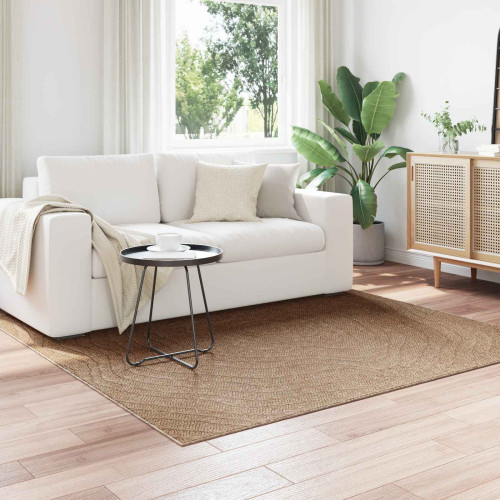 vidaXL Områdesmattor Moiré AGIRA Naturfärg 120 x 120 cm Polyester