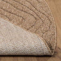 Produktbild för Områdesmattor Rund Moiré AGIRA Naturfärg Ø 120 CM Polyester